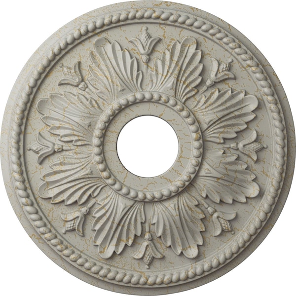 Ekena Millwork Edinburgh Medallion (Canopies up to 5 1/8"), 18 1/8"OD x 3 1/2"ID x 2 3/4"P, Pot of Cream Crackle CM18ED1PCC - main
